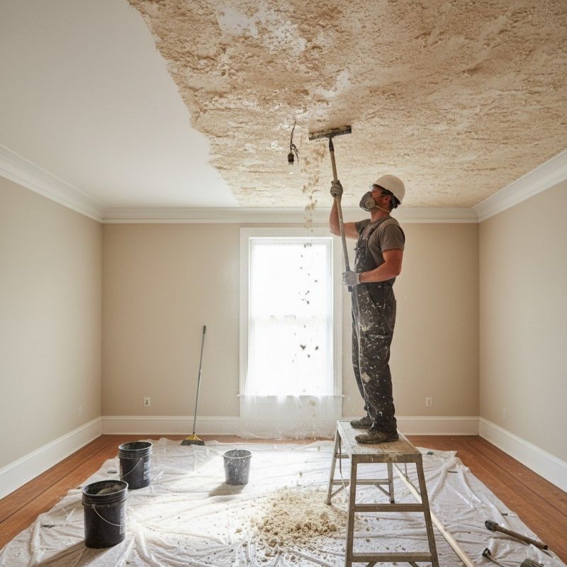 Knockdown Ceiling Removal in Longmont, CO